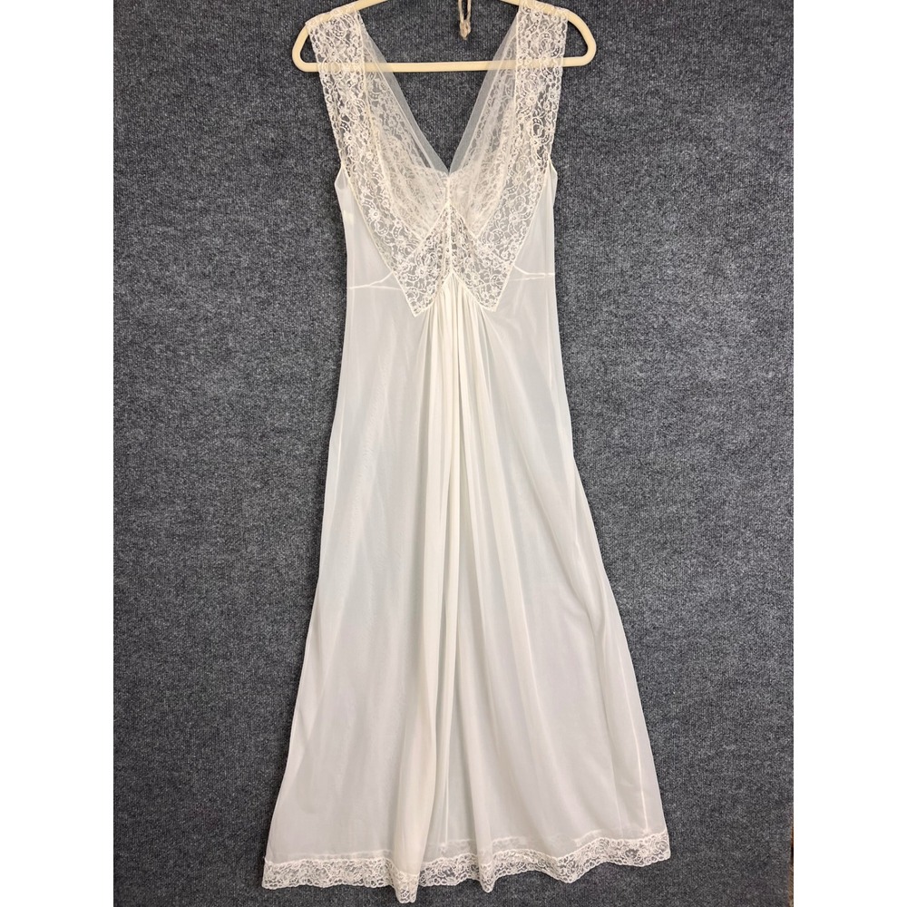 Vintage Carters Nightgown small Lace Trim Maxi Size 34